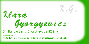 klara gyorgyevics business card